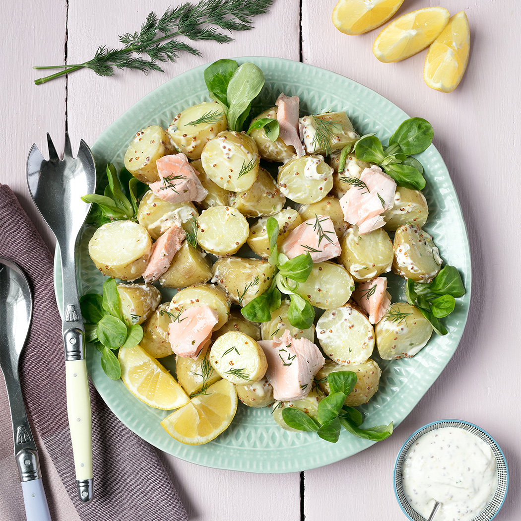 Potato Salad With Poached Salmon Recipe EasyFood