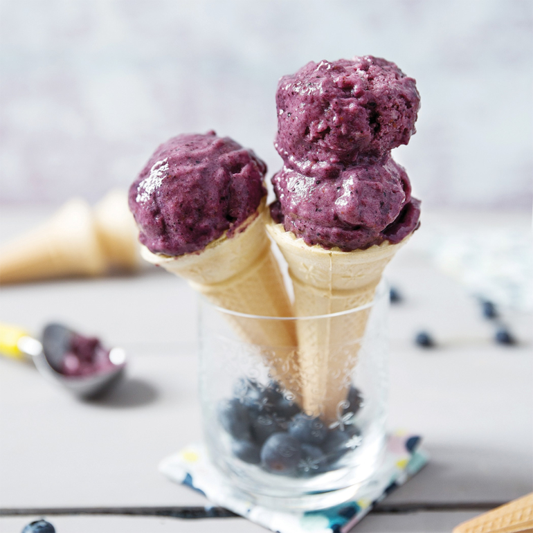 Blueberry banana ice cream