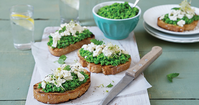 Cloonconra tartines with smashed lemon and mint peas Easy Food