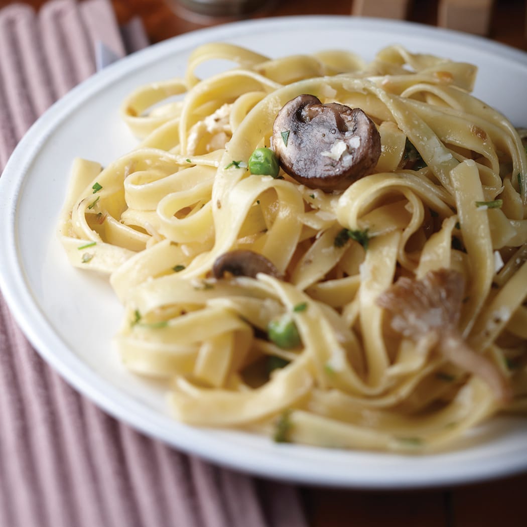 Creamy Camembert and wild mushroom pasta | easyFood