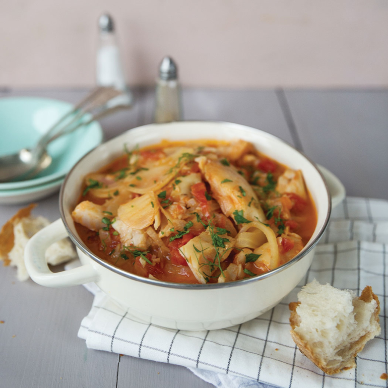 Tomato and fennel fish stew