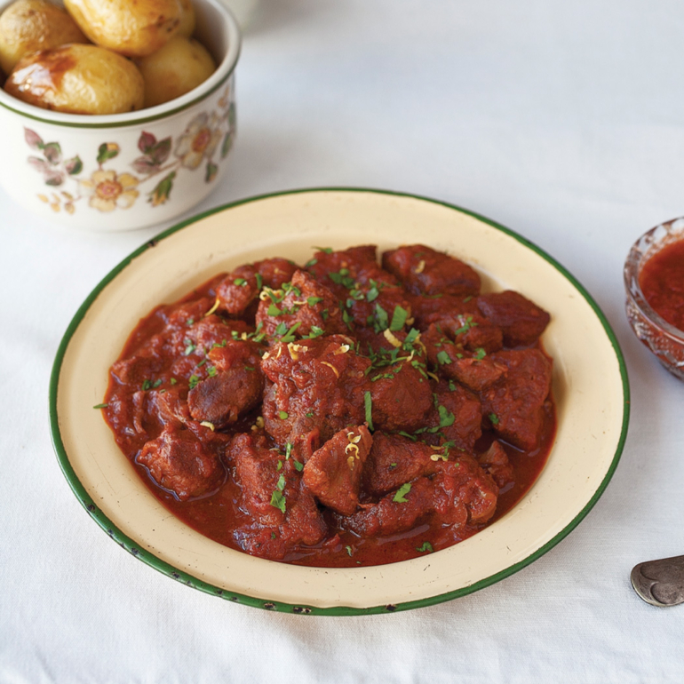 Slow-cooked lamb with harissa