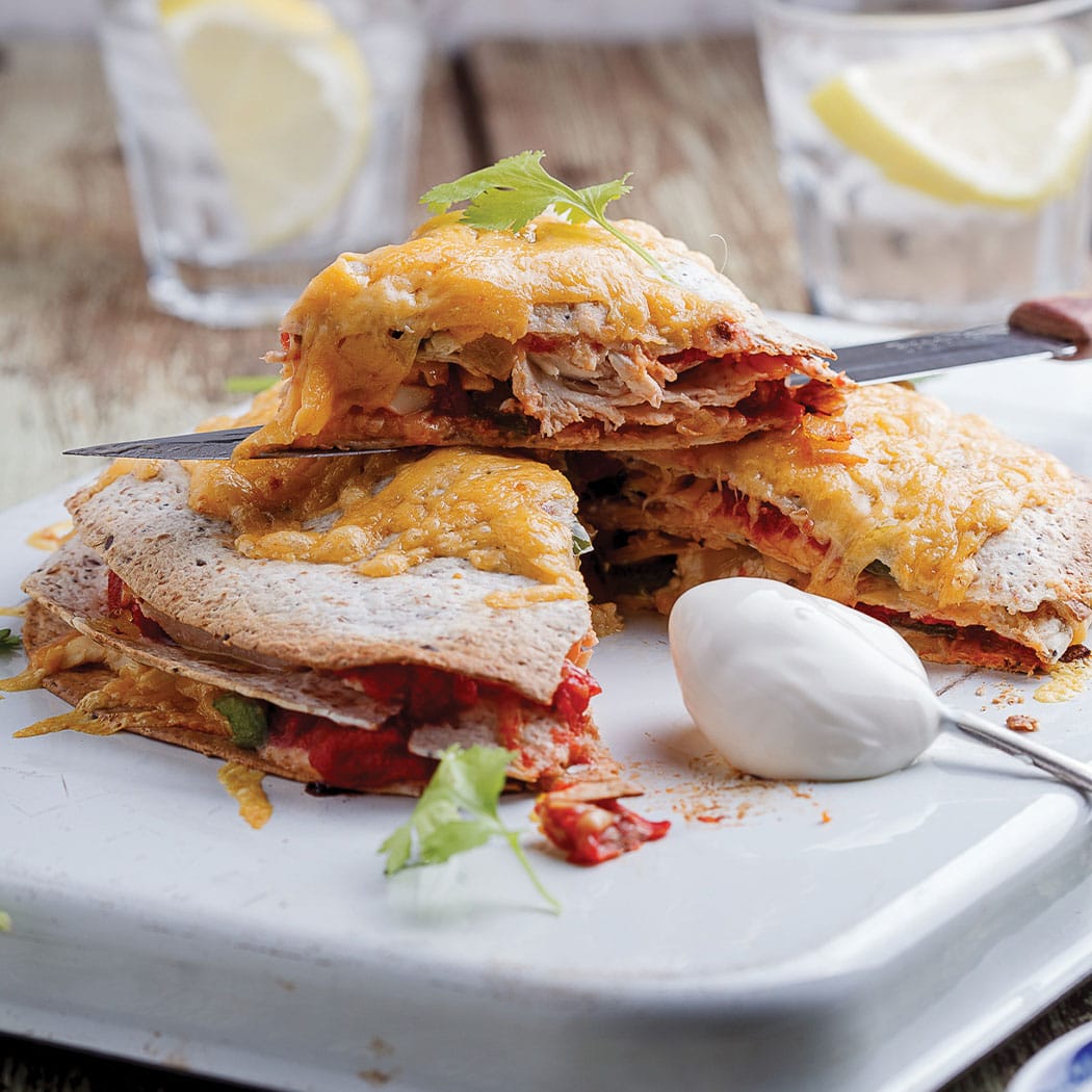 Stacked chicken quesadilla | easyFood
