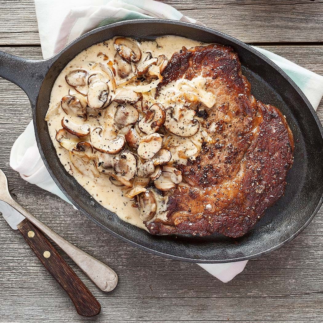 Steaks with mushroom sauce recipe easyFood