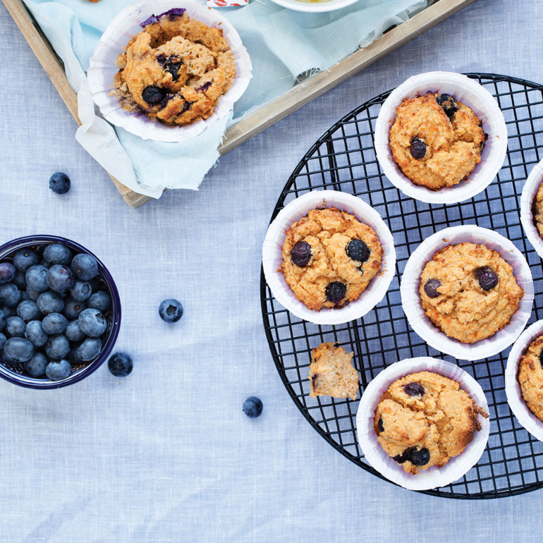 Sweet potato and blueberry muffins