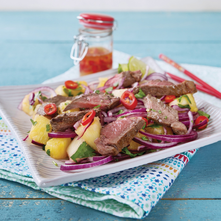 Asian steak salad with pineapple