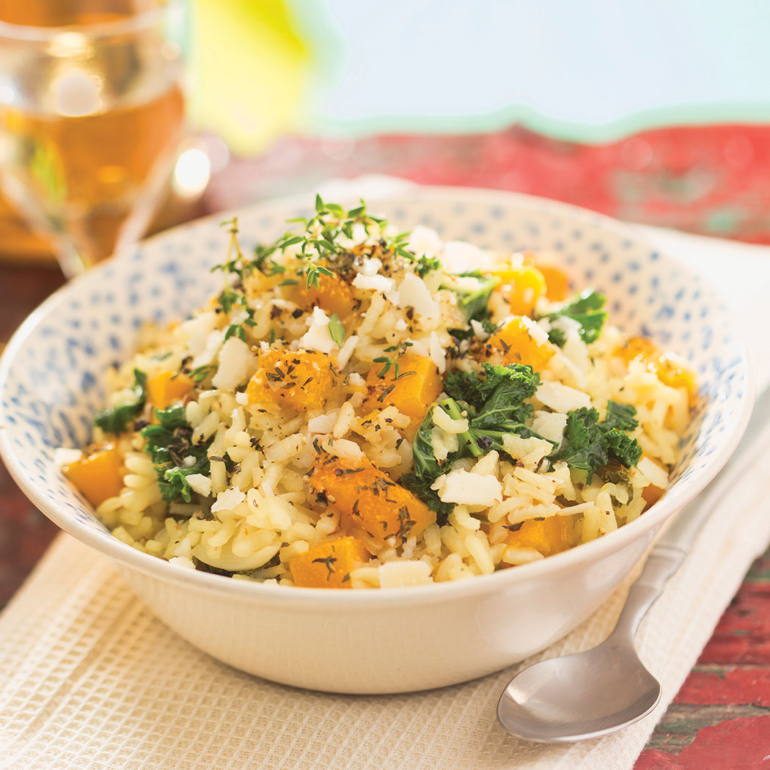 Baked butternut squash risotto