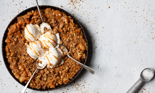 Salted caramel apple crumble easy food