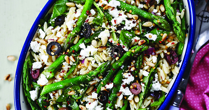 asparagus and feta orzo salad