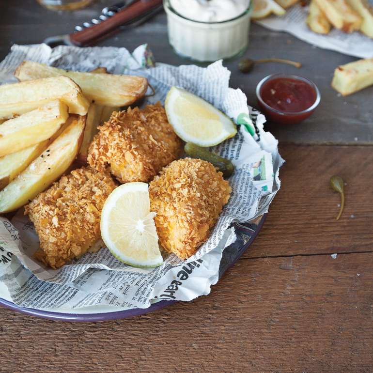 Baked fish ‘n’ chips