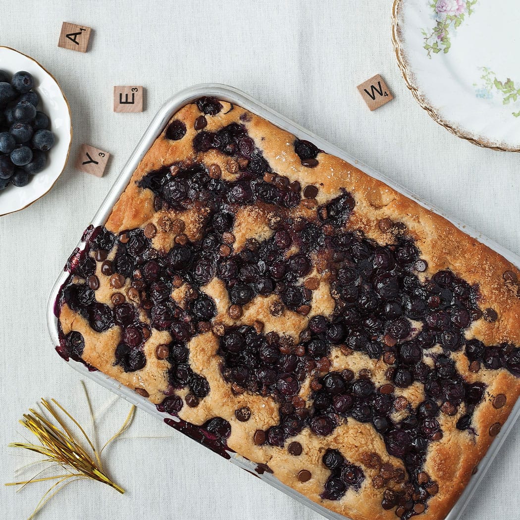 Blueberry chocolate chip focaccia recipe easyFood