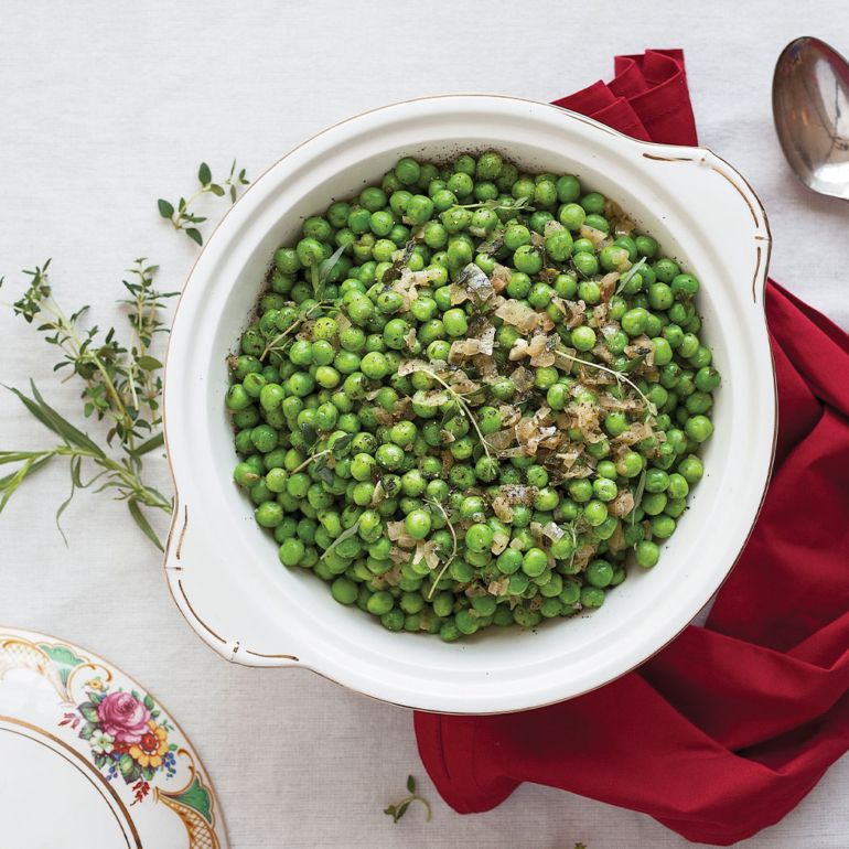 Buttered peas with shallots and herbs