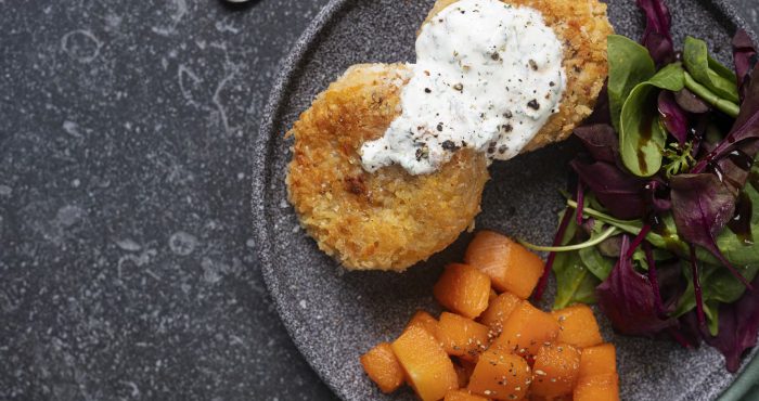 Butternut squash and rice patties