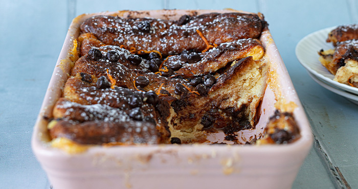 Chocolate Orange Brioche Pudding