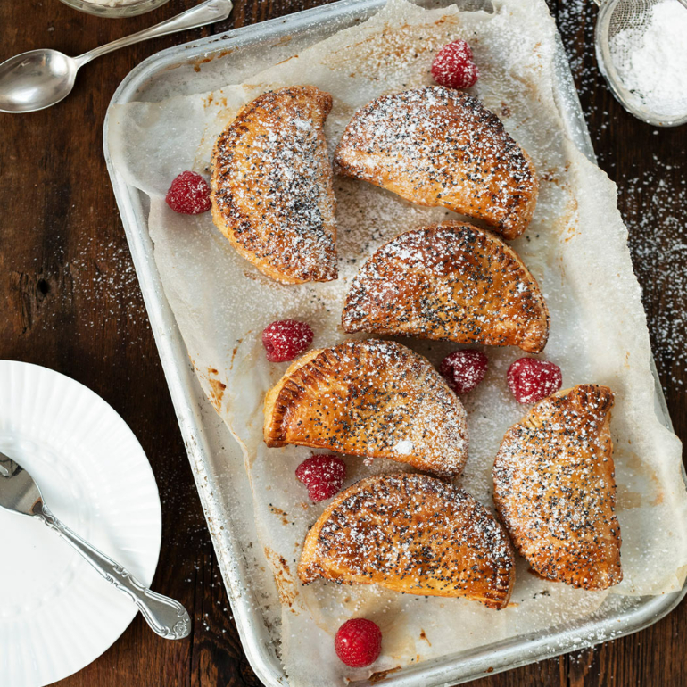 Chocolate and strawberry turnovers