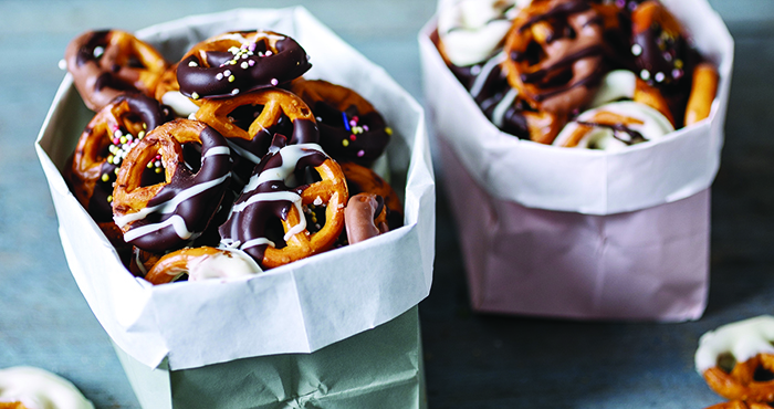 Chocolate-covered pretzels