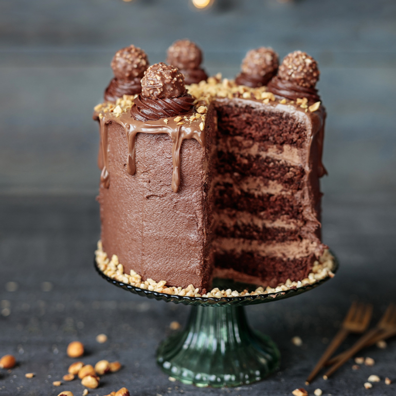 Chocolate hazelnut drip cake