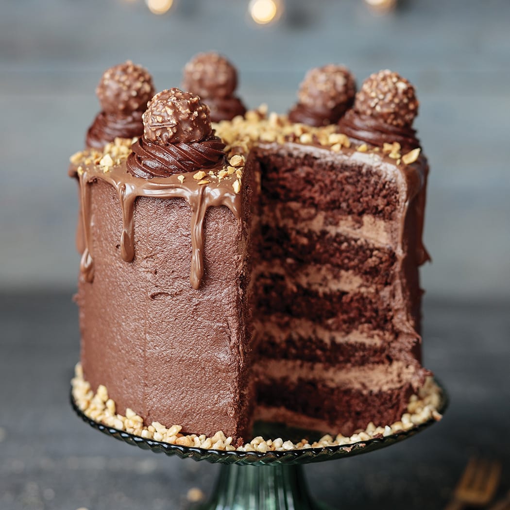 Chocolate hazelnut drip cake recipe | easyFood