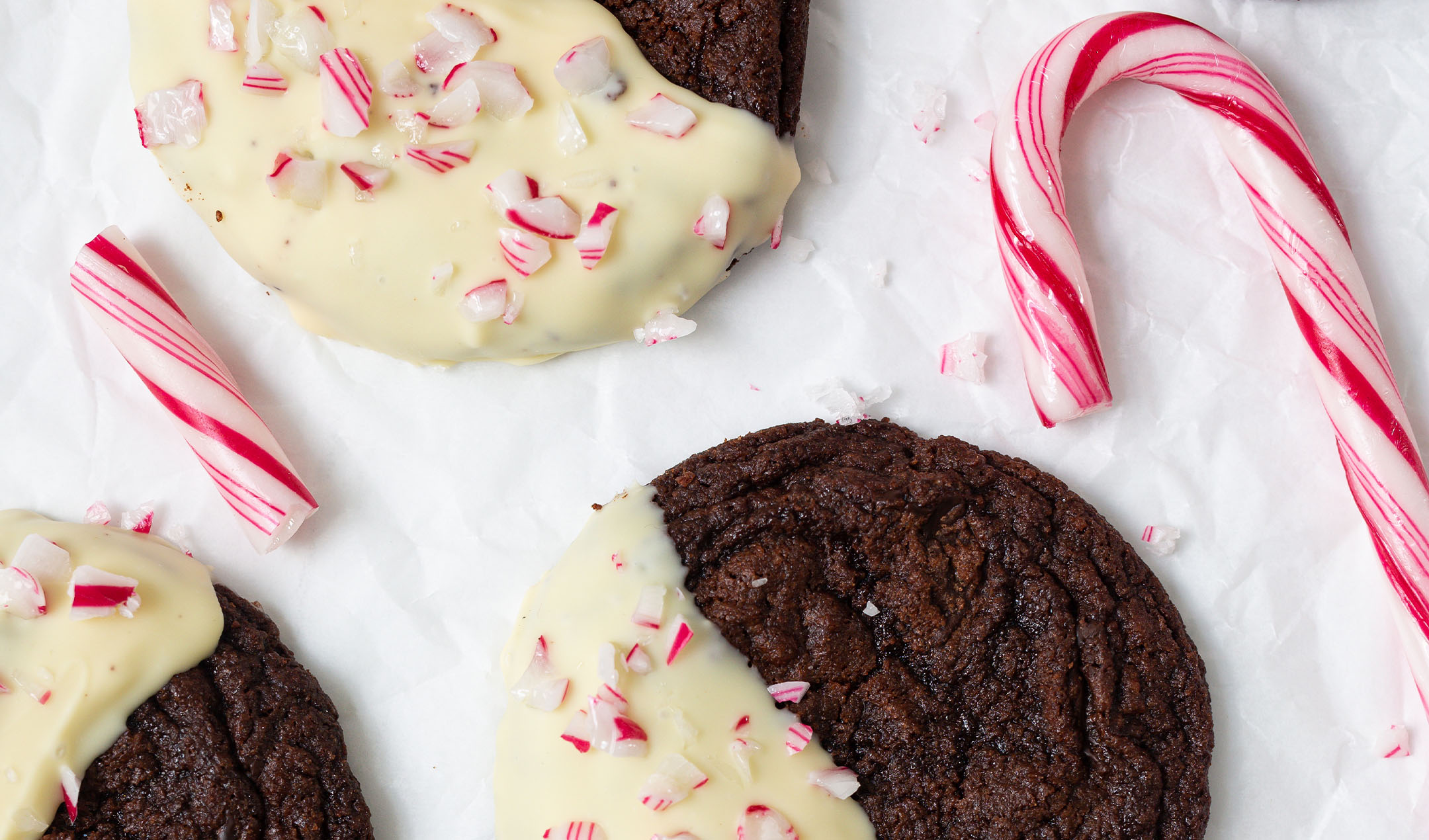 Chocolate peppermint cookies banner