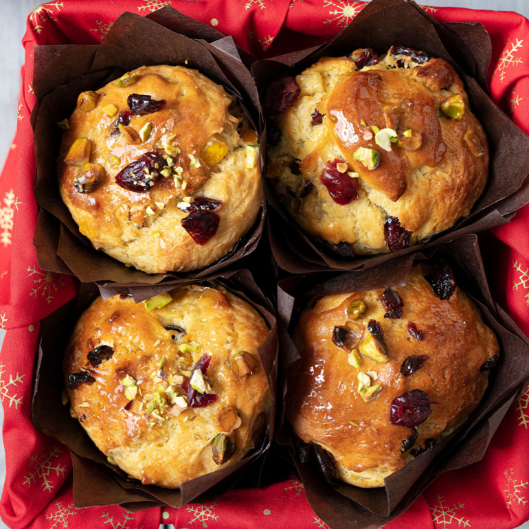 Christmas panettone muffins