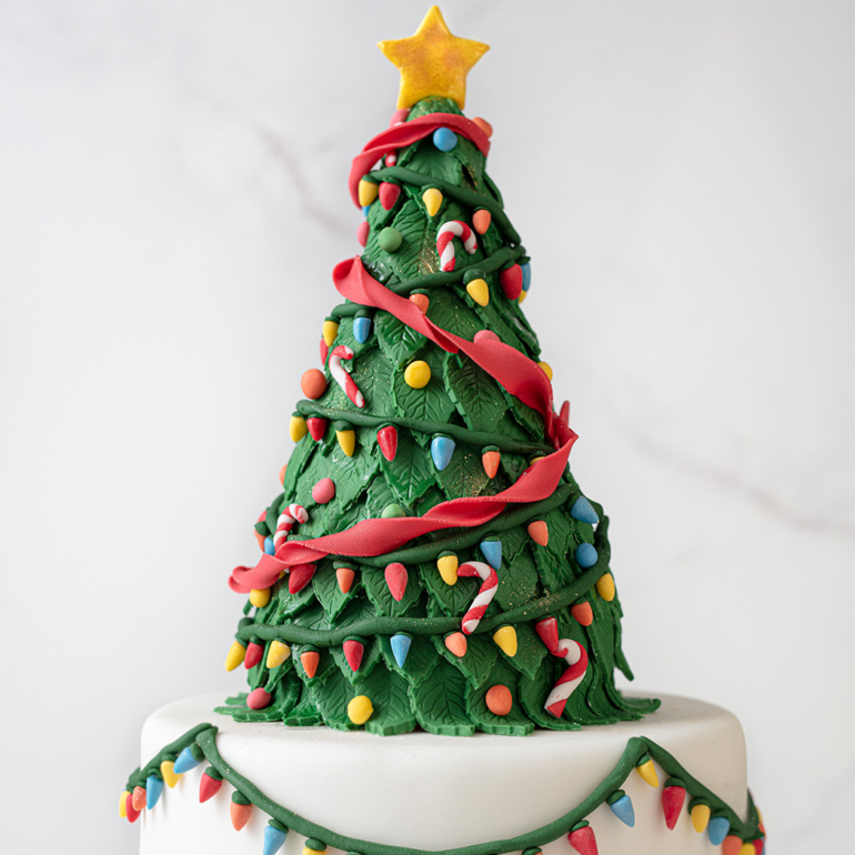 Christmas tree show stopper cake