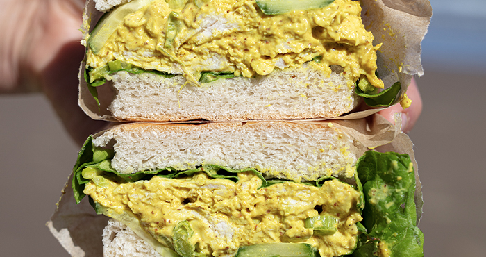 Coronation chicken baps