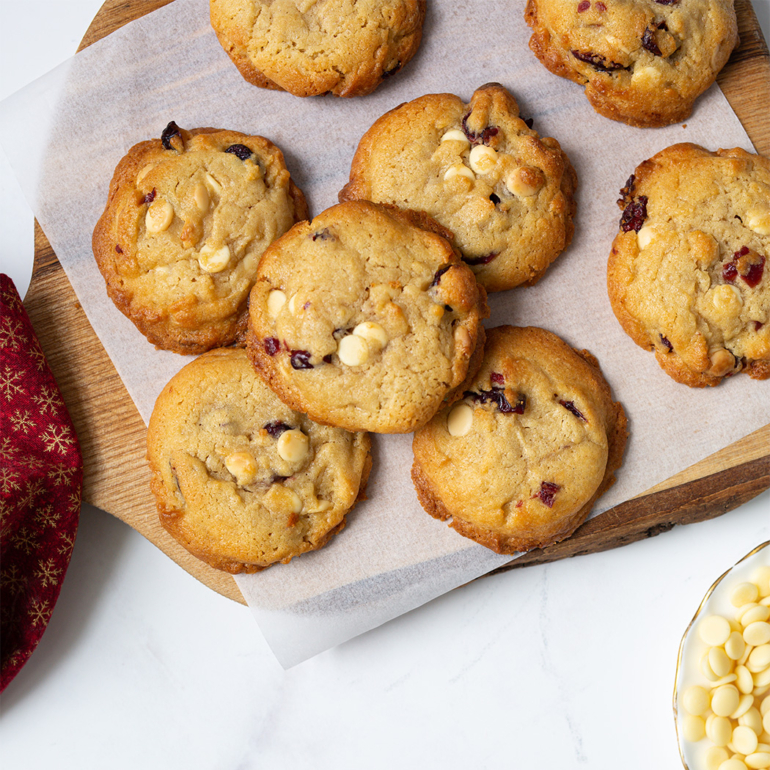 Cranberry and white chocolate chip New York-style cookies