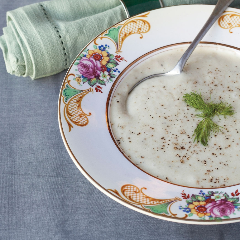 Creamy potato and fennel soup