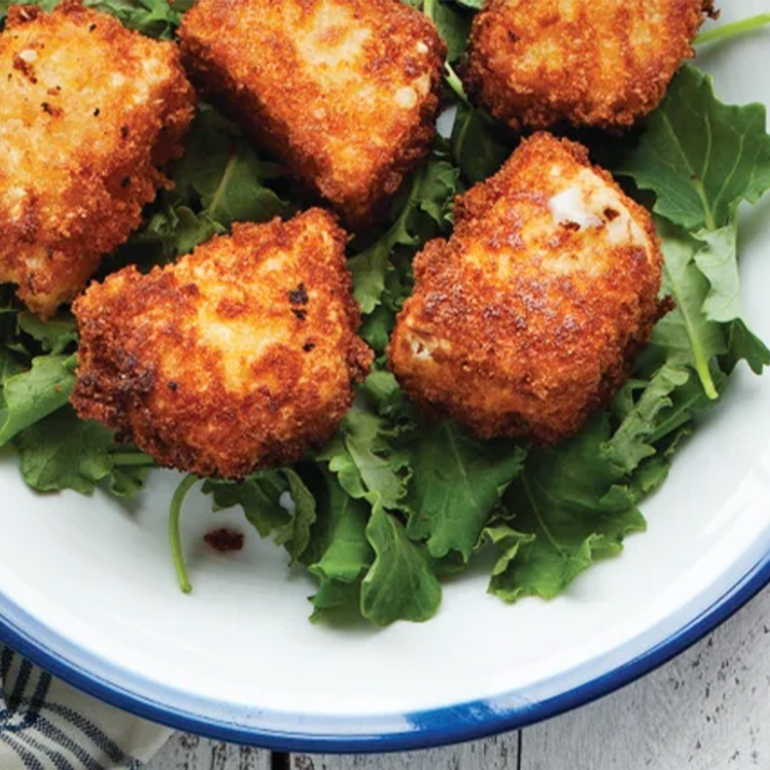 Crispy goat’s cheese fritters