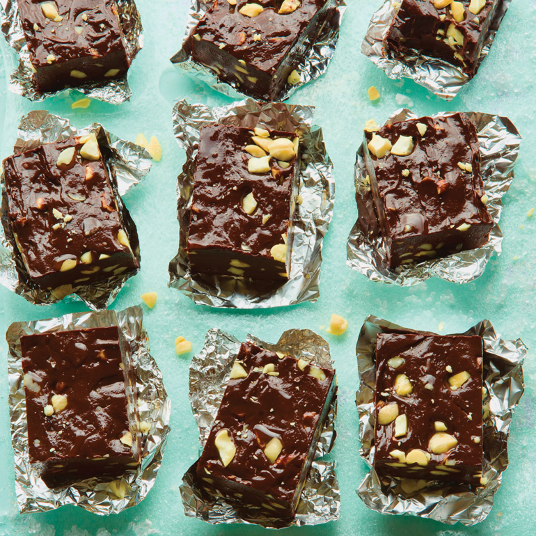 Fudgy chocolate and nut squares