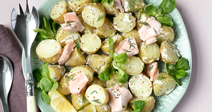 Irish Potato Salad with Poached Salmon Easy Food