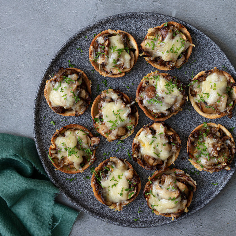 Mushroom & onion croustades