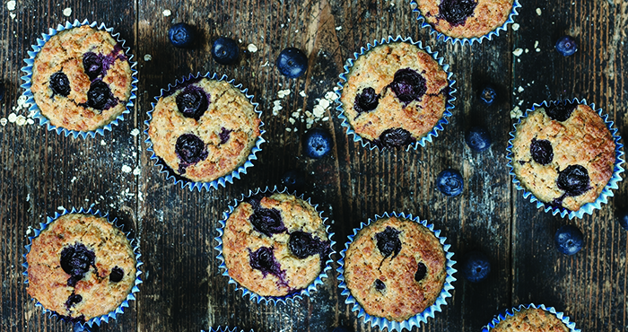 Oatmeal and blueberry breakfast muffins