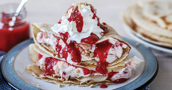 Strawberry shortcake (thin) pancakes
