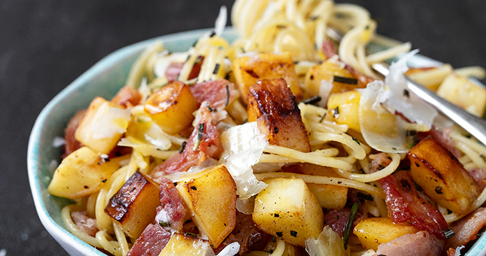 Parsnip and bacon spaghetti Easy Food