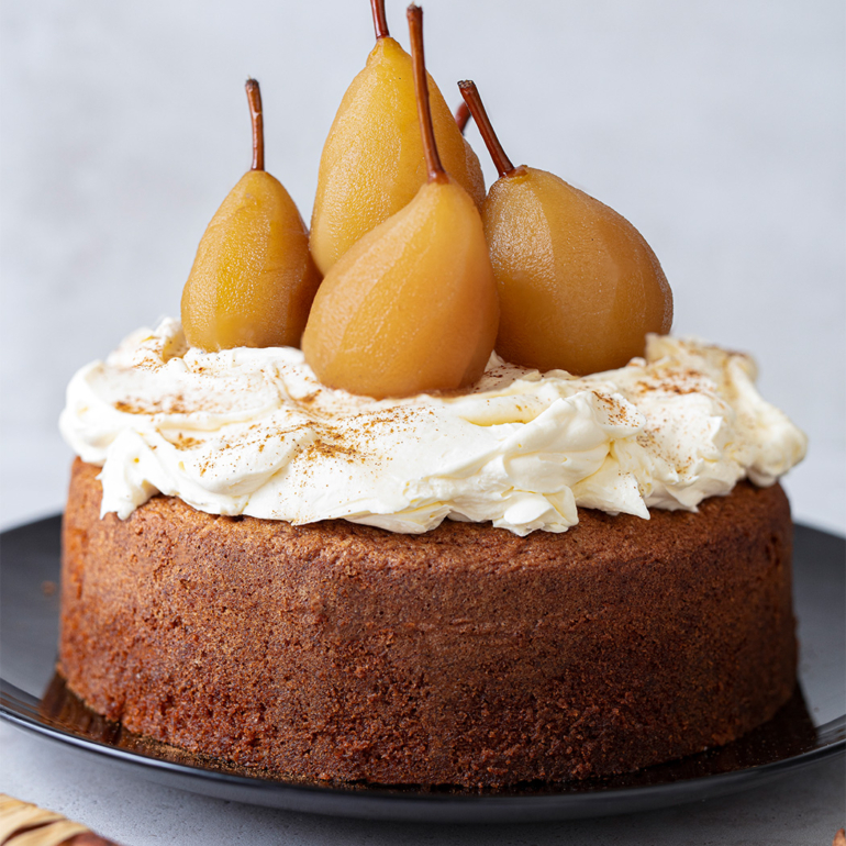Poached pear cake