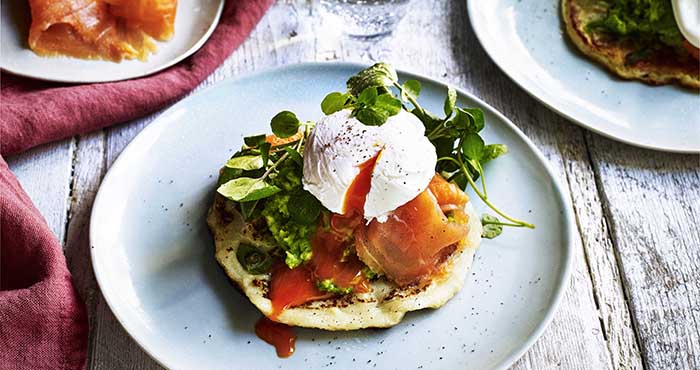 Potato pancake with smashed avocado & smoked salmon Easy Food