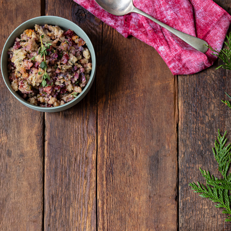 Red onion, apricot  & cranberry stuffing