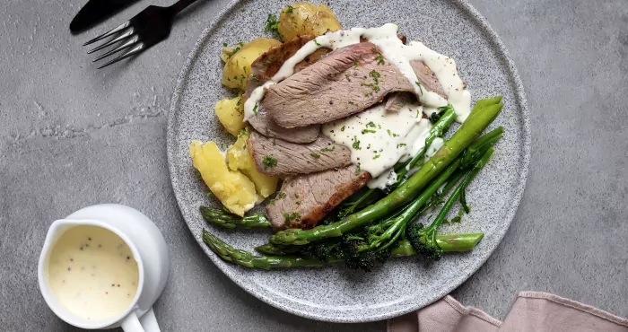 Roast lamb with mustard cream sauce by avonmore