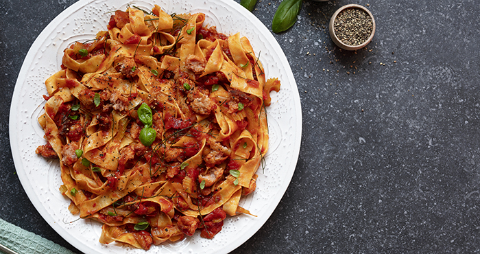 Sausage and fennel pappardelle Easy Food