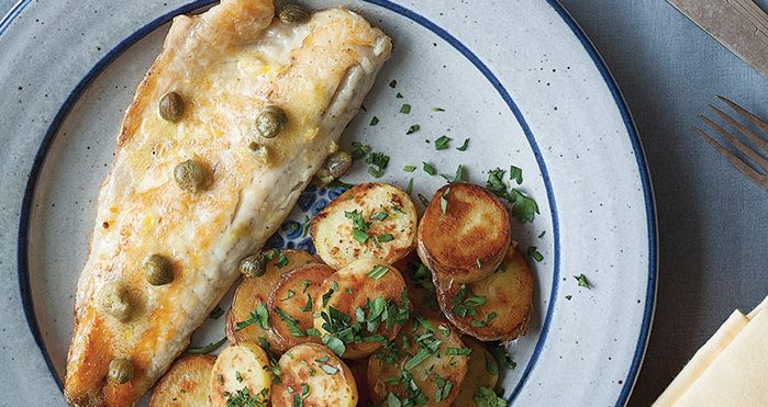 Seabass with capers and sauteed potatoes Easy Food