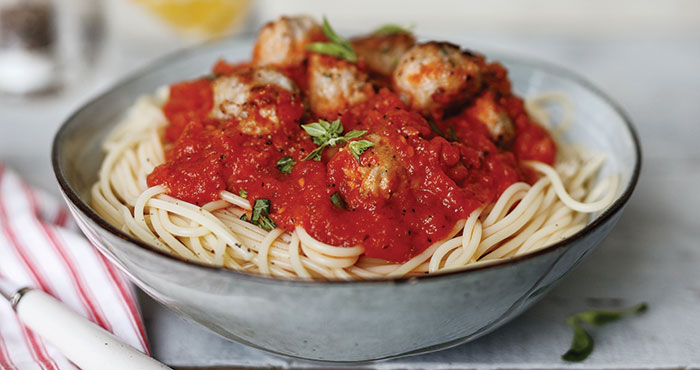 Spaghetti and sausage meatballs Easy Food