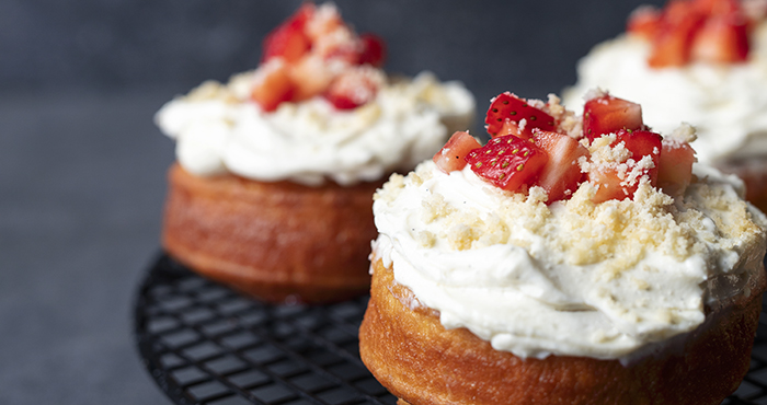 Strawberry cheesecake doughnut