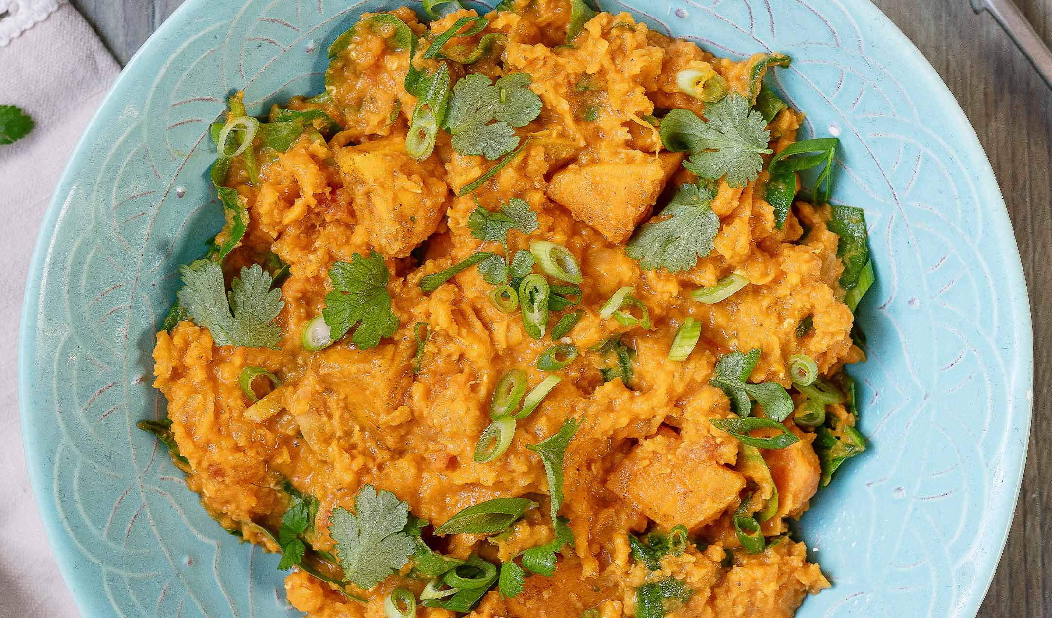 Sweet potato and lentil dhal banner