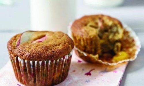 Banana rhubarb muffins_vegan_easyfood