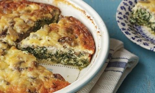 Crustless three-cheese mushroom and spinach quicke_easyfood