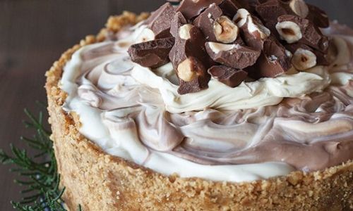 Irish cream and nutella marbled cheesecake_easyfood_showstopper
