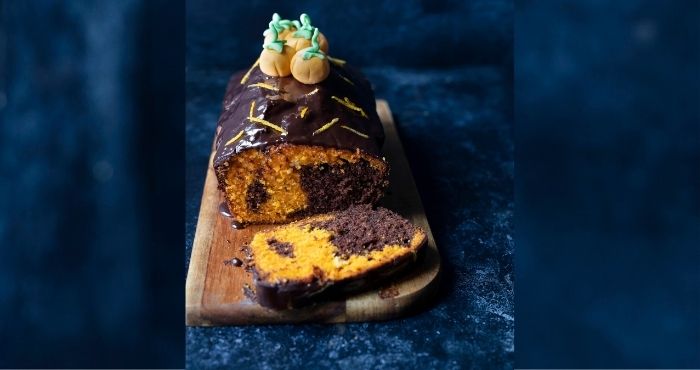 Chocolate orange marble cake, easyfood, halloween