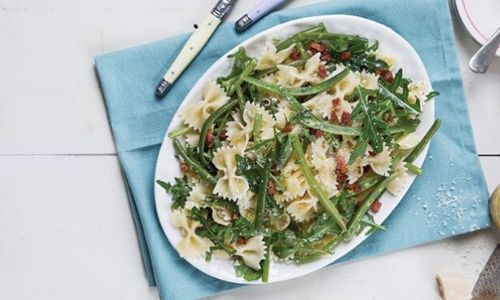 Lemon bacon and green bean pasta salad_easyfood