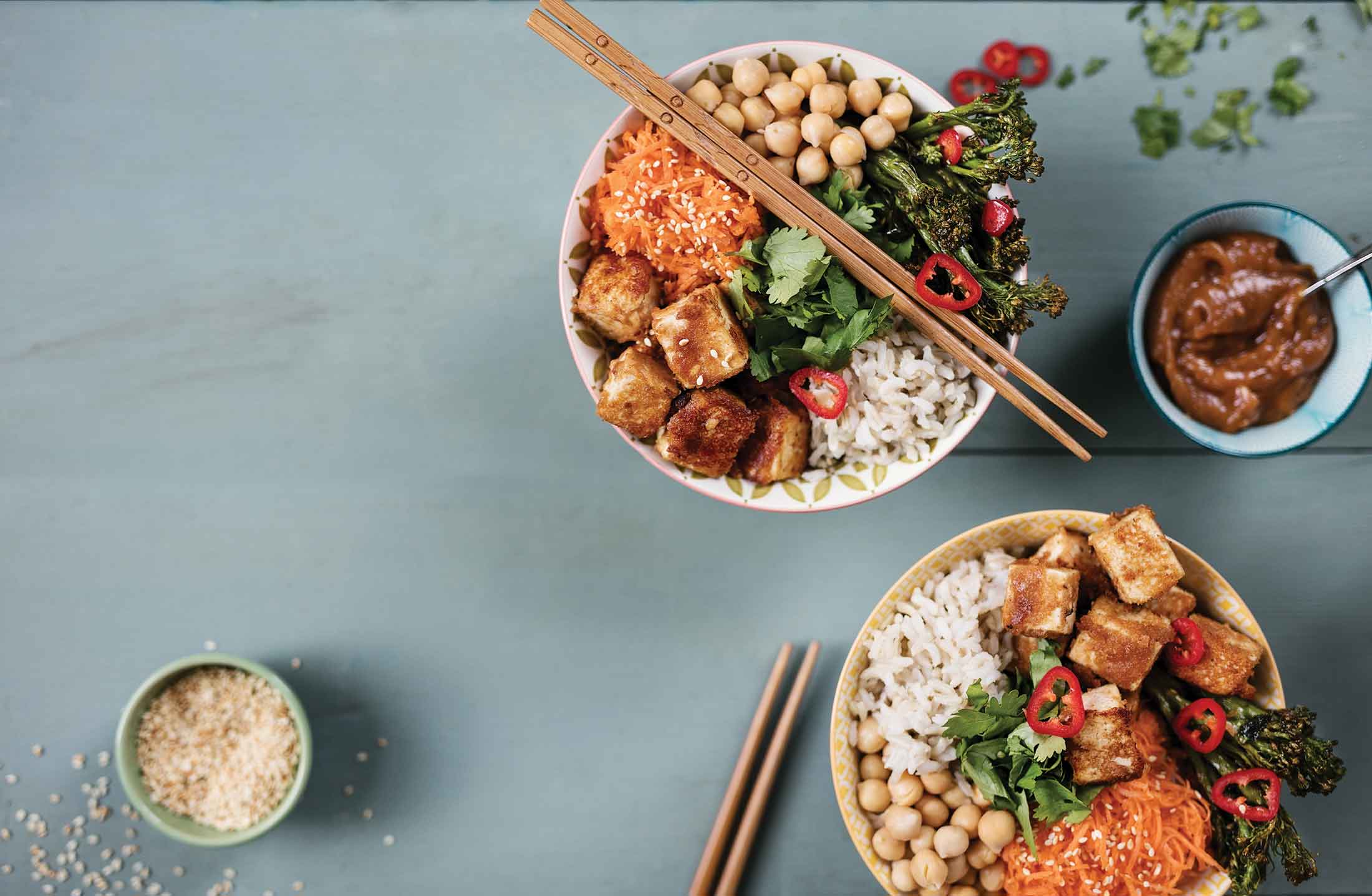 Vegan tofu satay bowls Easy Food
